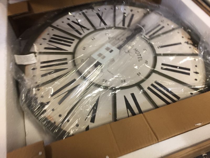 Photo 1 of 24 Round Metal  Wood Wall Clock White - 3R Studios