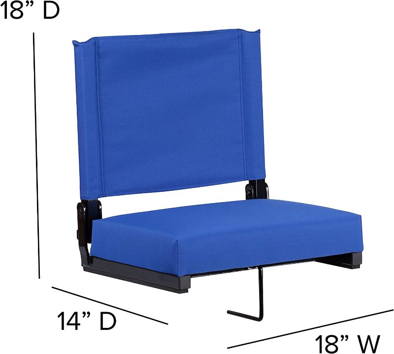 Photo 1 of 500 lb. Rated Lightweight Stadium Chair with Ultra-Padded Seat blue 