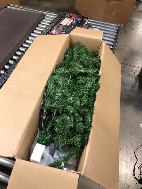 Photo 2 of 7 ft. North Valley Spruce Pencil Slim Artificial Christmas Tree with Clear Lights