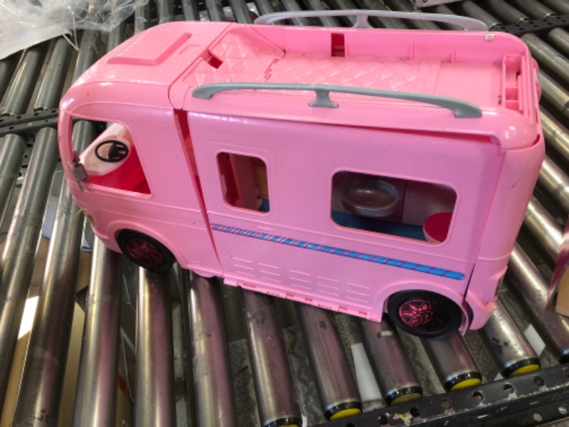 Photo 4 of Barbie Camper Playset With Barbie Accessories, Pool And Furniture, Rolling Vehicle With Campsite Transformation??? [Amazon Exclusive]