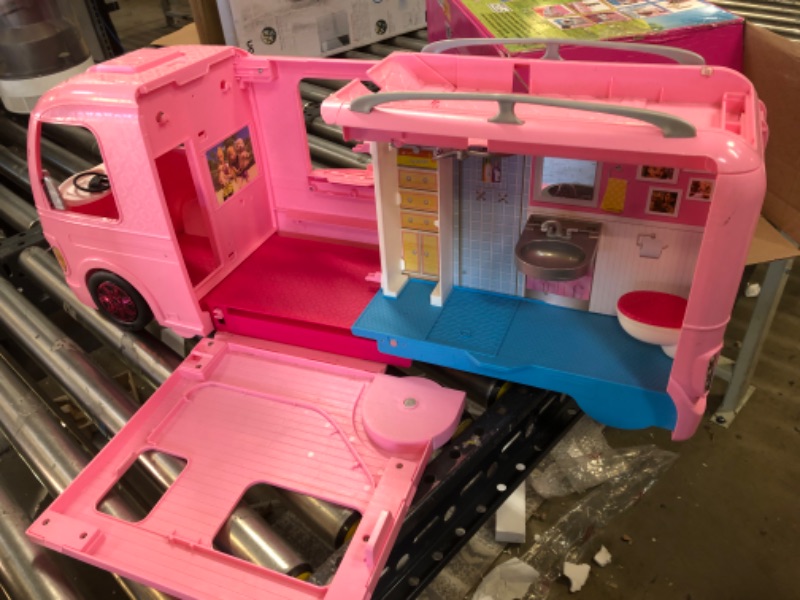 Photo 3 of Barbie Camper Playset With Barbie Accessories, Pool And Furniture, Rolling Vehicle With Campsite Transformation??? [Amazon Exclusive]