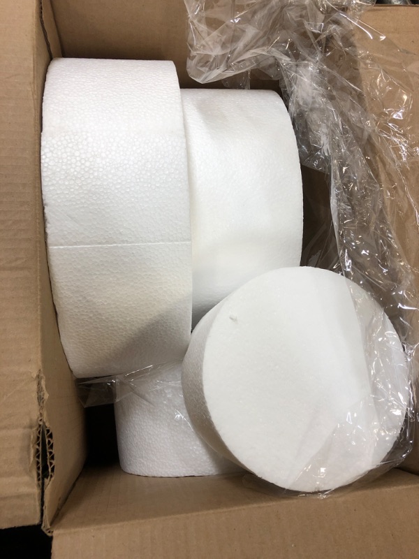 Photo 3 of 4 Piece Round Foam Cake Dummies for 16" Tall Fake Wedding Cake in 4 Sizes (6, 8, 10, and 12 Inches)