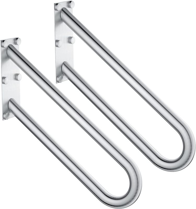 Photo 1 of 20 inch U Shaped Handrail for 1-3 Steps- 1.25" Tube, ZUEXT 2 Pack SUS304 Stainless Steel Safety Grab Bar for Stairs, Wall Mounted Hand Railing for Outdoor Garage Entry Interior Exterior Stairway
