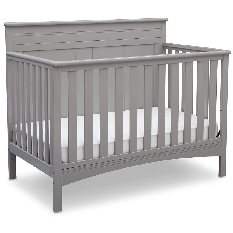 Photo 1 of Delta Children Fancy 4-in-1 Crib, Grey with Twinkle Stars Crib & Fancy Crib & Mattress Crib