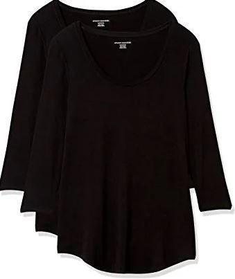 Photo 1 of Amazon Essentials Women's 3/4 Sleeve Scoopneck Tunic, Pack of 2, Size XXL
