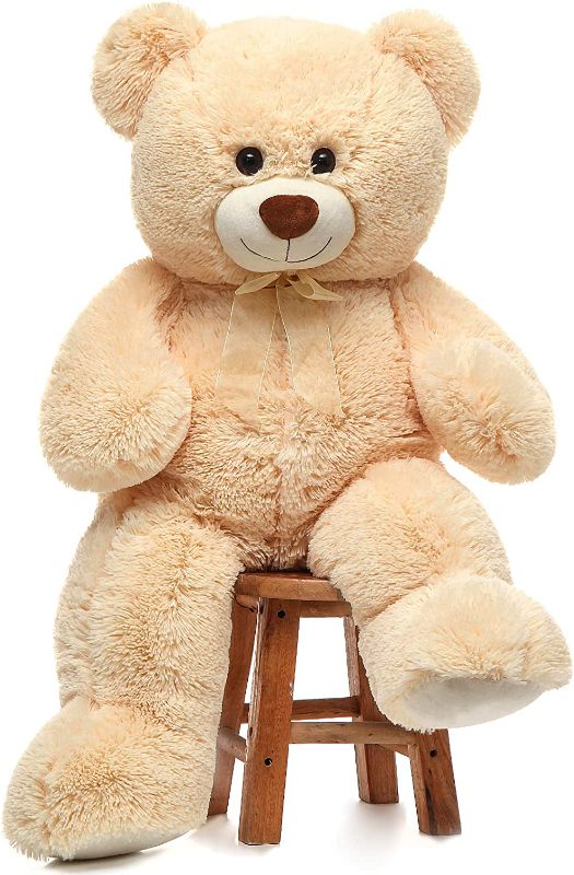 Photo 1 of  Giant Teddy Bear Soft Stuffed Animals Plush Big Bear Toy for Kids, Girlfriend 35.4 inch(Beige)