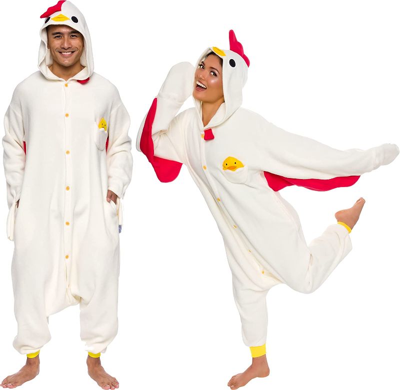 Photo 1 of Adult Onesie Halloween Costume - Animal and Sea Creature - Plush One Piece Cosplay Suit for Adults, Women and Men FUNZIEZ!-SIZE MEDIUM
