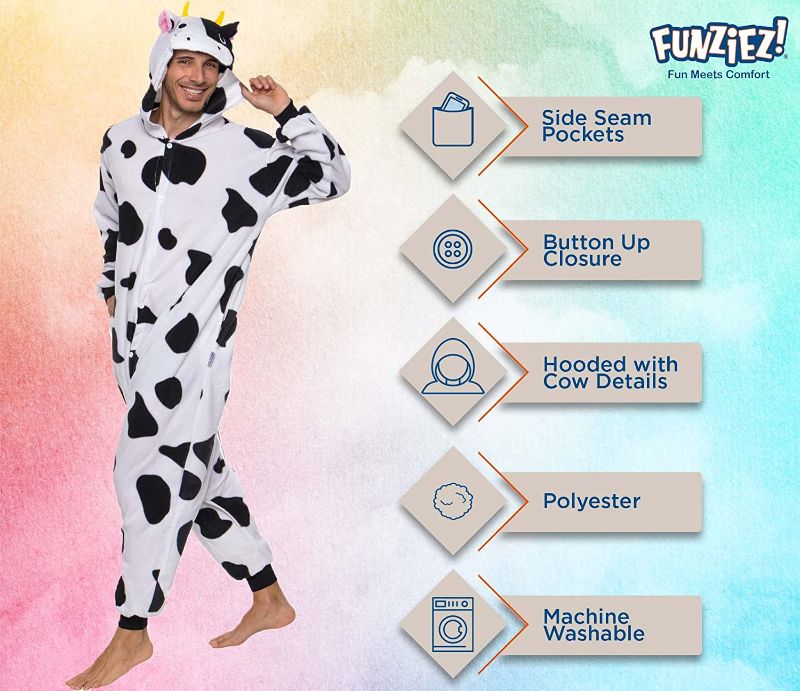 Photo 1 of Adult Onesie Halloween Costume - Animal and Sea Creature - Plush One Piece Cosplay Suit for Adults, Women and Men FUNZIEZ!-SIZE S
