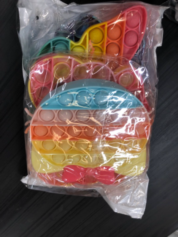 Photo 1 of Asona 4 Packs Pop Push Bubble Toys Gift Sets for 4 5 6 7 8 Years Girls, Cute Animal Popping Fidget Sensory Toy for Birthday, New Year Gift Idea (Butterfly, Kitten Cat, Seashell, Bow) Rainbow Butterfly+pastel Kitten Cat+purple Blue Tie Dye Seashell+pink Ye
