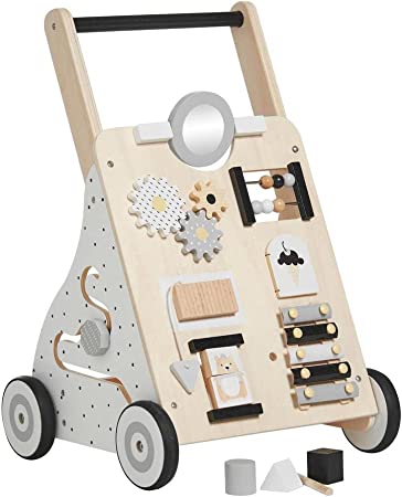 Photo 1 of Haus Projekt Baby Walker Scandi, Wooden Walker for Babies, Toddler Activity Centre, Baby Walker Activity Cart, Wooden Toy for Early Development, Push Along Trolley for Boys and Girls
