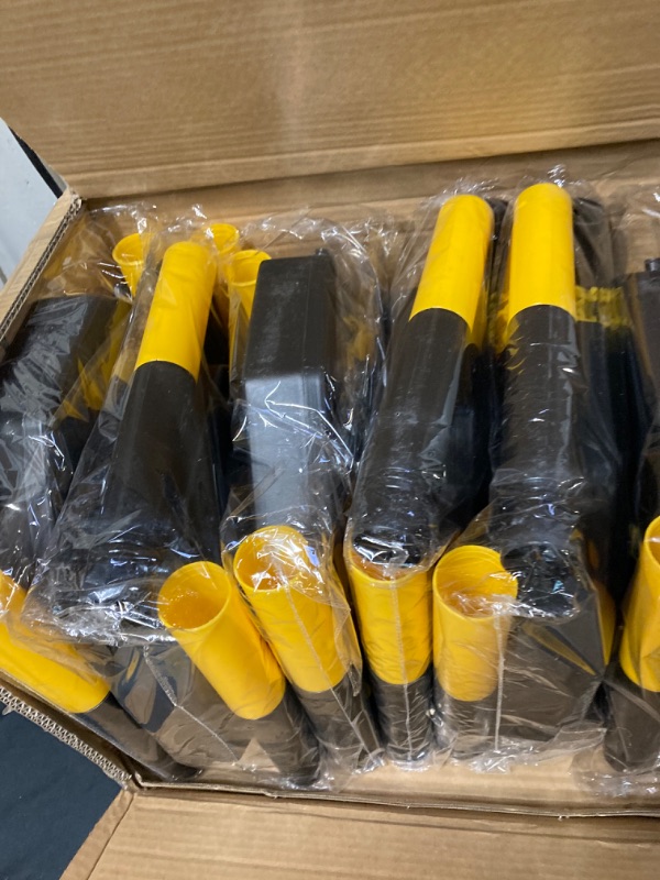 Photo 3 of 6 Pack Traffic Delineator Post Cones with Fillable Base,Industrial Safety Cones for Parking Lot,Adjustable Delineator Posts Traffic Cones with 5ft Chain,Construction Cones Safety Barrier-- DAMAGE TO PACKAGING, NEW 