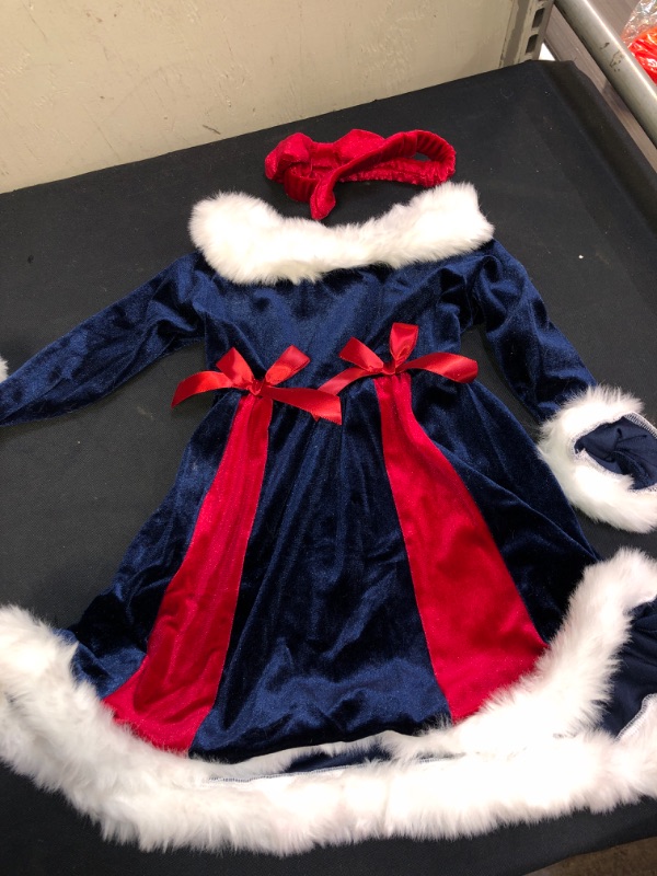 Photo 2 of AIKEIDY Toddler Baby Girl Christmas Dress Long Sleeve Velvet Dress for Holiday Wedding Party. SIZE 9-12 MONTHS 