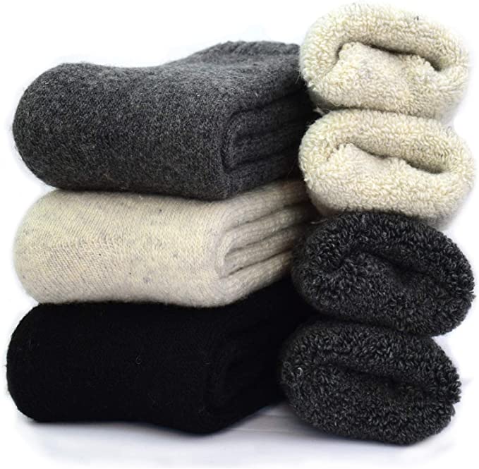 Photo 1 of YZKKE 3Pack Mens Super Thick Wool Warm Socks - Soft Comfort Casual Crew Winter Socks
