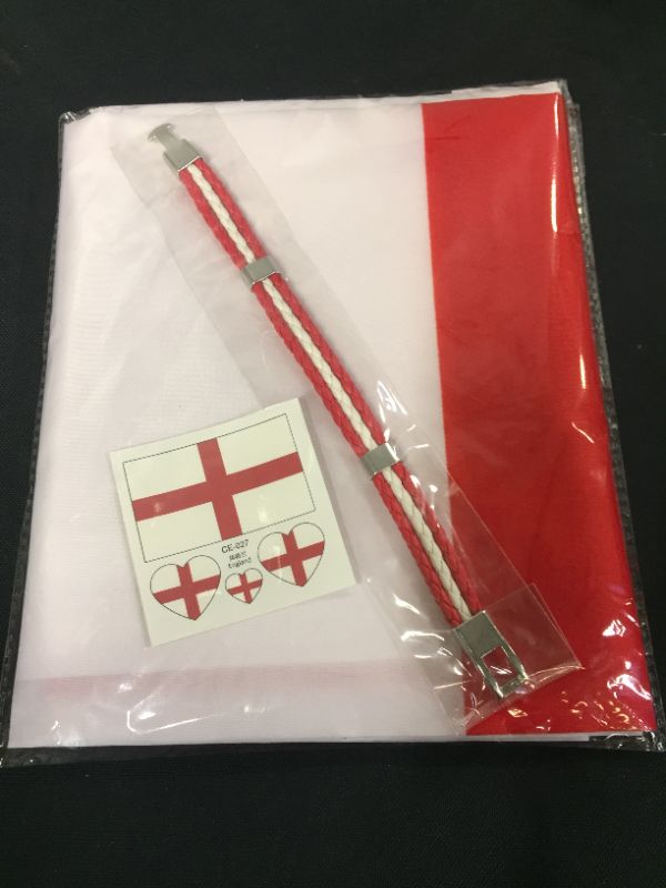 Photo 2 of 2022 National Team Soccer Costume Set Argentina England Brazil Flag Bracelet Heart Sticker for Women Men Soccer Game Party
