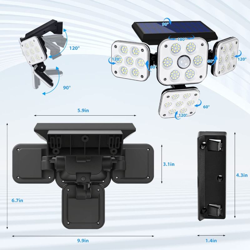 Photo 2 of gifyoat Solar Lights Outdoor Motion Sensor Light, 180° Swiveling Solar Flood Lights, IP65 Waterproof Solar Security Lights