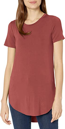 Photo 1 of Daily Ritual Women's Jersey Standard-Fit Short-Sleeve Open Crewneck Tunic SIZE L 
