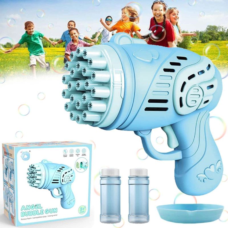 Photo 1 of 23 Hole Bubble Machine for Kids, 2022 New Toy Gift Bubble Gun,Handheld Bubble Maker for Kids,Bubble Blower Machine Toys,Boys Girls Outdoor Indoor Toys Summer Beach Toys (C)--BLUE
