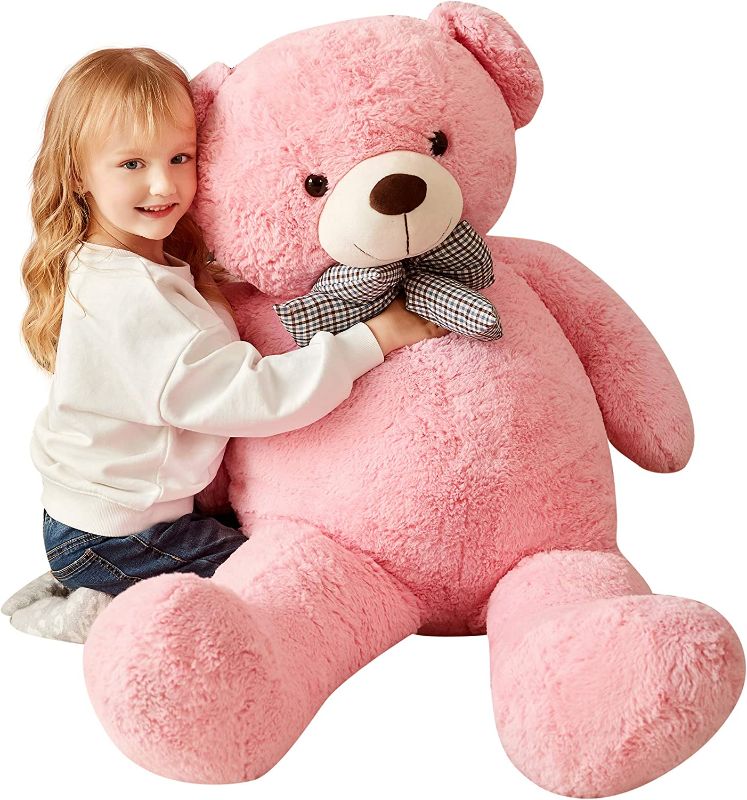 Photo 1 of Giant Teddy Bear Plush Toy Stuffed Animals (Pink, 47 inches)
