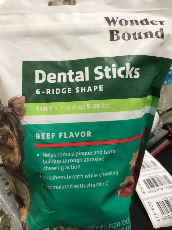 Photo 2 of Amazon Brand - Wonder Bound Dental Sticks for Dogs Beef Tiny Dogs (5 - 20 lbs)
BEST BY 07/2024