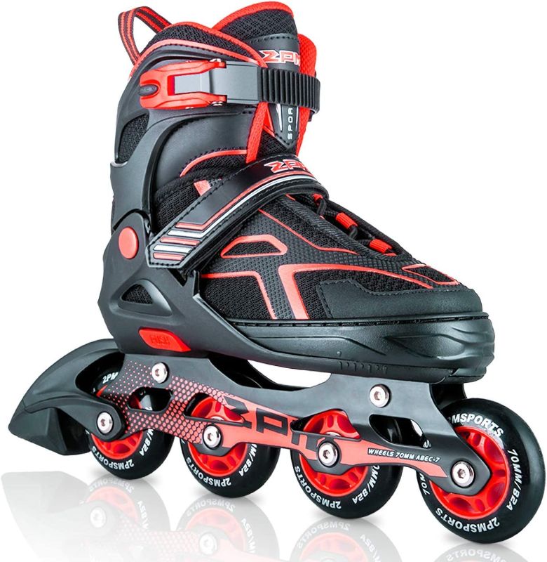 Photo 1 of 2PM SPORTS Torinx Orange/Red/Green Black Boys Adjustable Inline Skates, Fun Roller Blades for Kids, Beginner Roller Skates for Girls, Men and Ladies SIZE MEDIUM (BIG KID , 1-4 US)