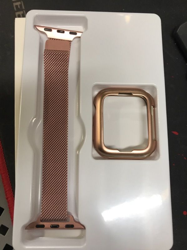 Photo 2 of ZXCASD Slim Watch Band Compatible with iWatch Band 38mm 40mm 41mm 42mm 44mm 45mm 49mm for Women Girls, Stainless Steel Mesh Strap Replacement for iWatch SE Ultra iwatch Series 8/7/6/5/4/3/2/1(Rose Pink) Rose Pink 42mm 44mm 45mm 49mm