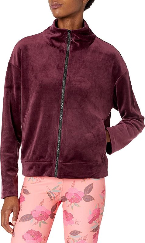 Photo 1 of Core 10 Women's Standard Luxe Velvet Full-Zip Yoga Jacket
