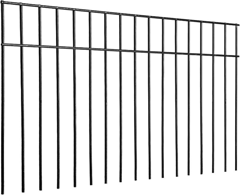 Photo 1 of Adavin Small/Medium Animal Barrier Fence 24x15-inch Underground Decorative Garden Fencing, Dog Rabbits Fences Black Metal Fence Panel Ground Stakes Defence for Outdoor Patio (15 Pack)
