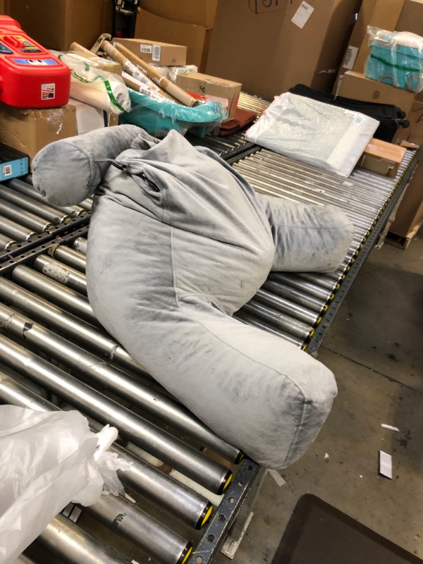 Photo 4 of Milliard Extra Large Reading Pillow with Shredded Memory Foam, Wedge Back Rest Pillow for Sitting in Bed with Removable Cover –24x18 inches (Velour Grey)