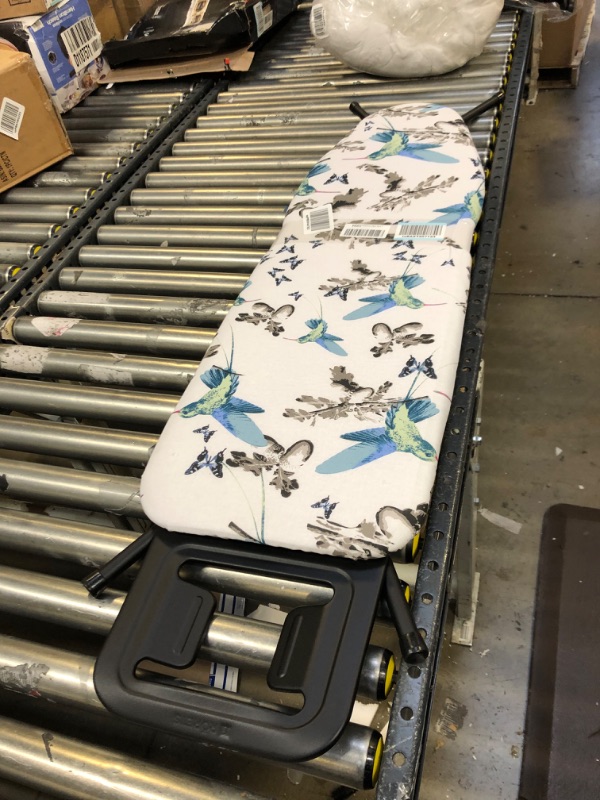 Photo 1 of Bartnelli Ironing Board Made in Europe | Iron Board with 4 Layered Cover & Pad, Height Adjustable up to 36" Features A Safety Iron Rest, 4 Steel Legs, for Home Laundry Room or Dorm Use (43x14) Black / Blue
