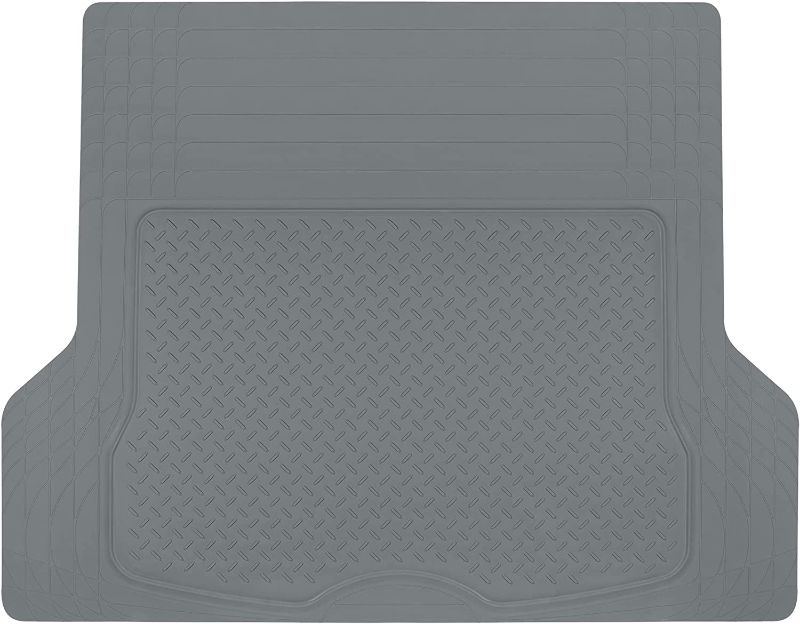 Photo 1 of BDK Heavy Duty Cargo Liner Floor Mat-All Weather Trunk Protection, Trimmable to Fit & Durable HD Rubber Protection for Car SUV Sedan Auto, Gray (MT785GRAMw1)
