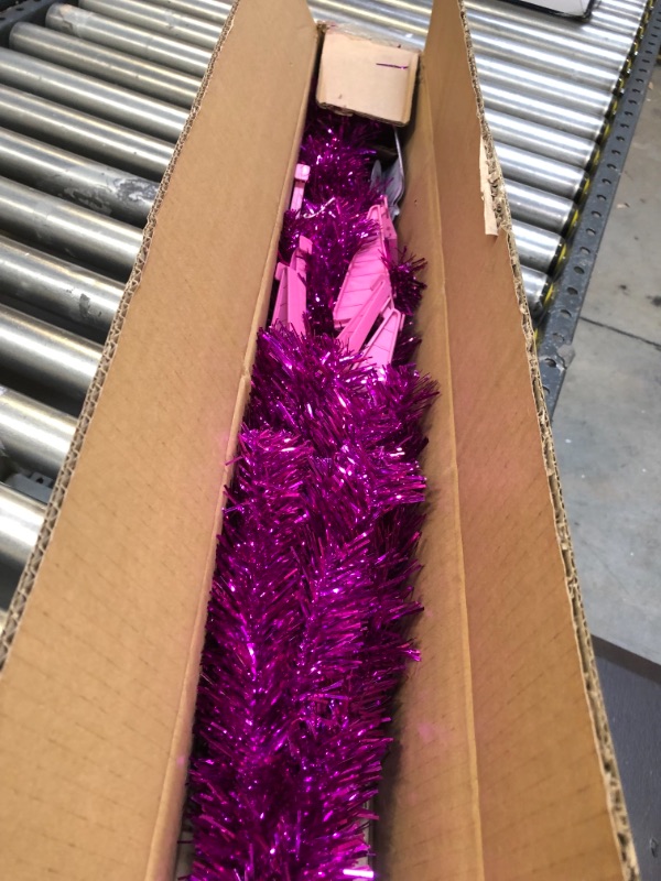 Photo 2 of 3ft National Christmas Tree Company Pink Tinsel Artificial Christmas Tree