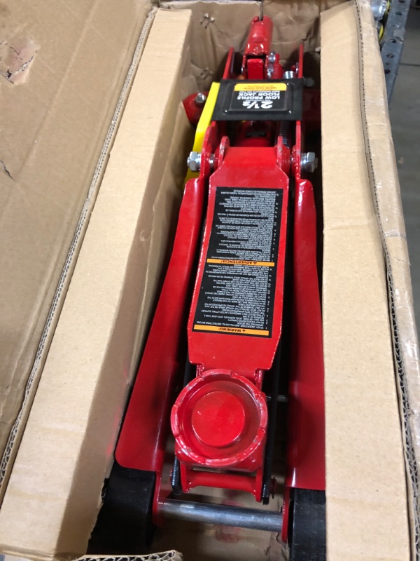 Photo 2 of BIG RED TAM825051 Torin Hydraulic Low Profile Trolley Service/Floor Jack with Single Piston Quick Lift Pump, 2.5 Ton (5,000 lb) Capacity, Red