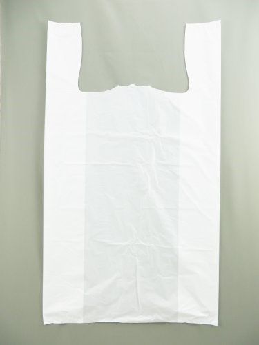 Photo 1 of 17 X 8 X 29 .708 Mil White Heavy-Duty Large T-Shirt Bag - 500/Case
