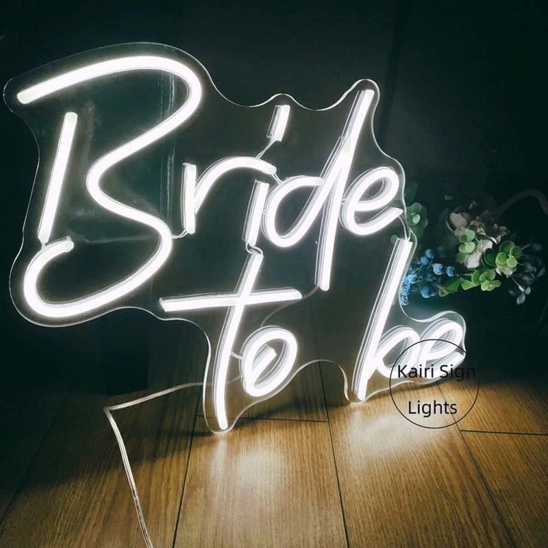 Photo 1 of Large Neon Sign, Bride to be White Wedding Led Light for Kids Children Bedoom,Bachelorette Party Birthday Wedding Engagement Party Bar Pub Club Wall Hanging Decoration,19inch(NE29B-50*34cm)
