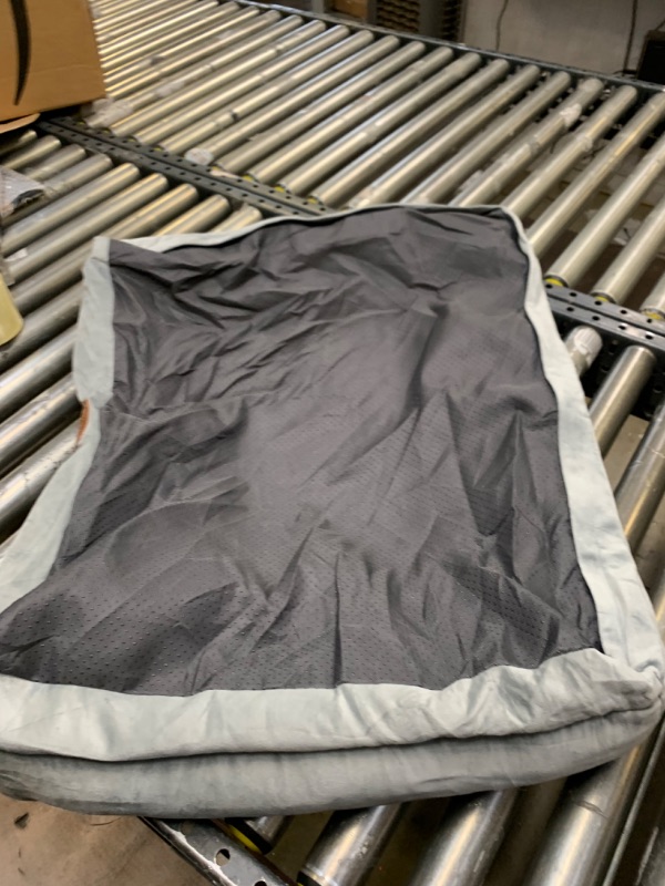 Photo 1 of Bedsure Orthopedic Dog Bed, Bolster Dog Beds for Medium/Large/Extra Large Dogs - Foam Sofa with Removable Washable Cover, Waterproof Lining and Nonskid Bottom Couch M?28x23x7"? Grey --- No Box Packaging, Moderate Use, Slightly Dirty From Previous Use, 