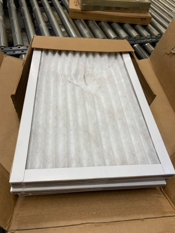 Photo 3 of Amazon Basics Merv 8 AC Furnace Air Filter - 14x20x1, 6-Pack,white 14x20x1 Merv 8 --- Box Packaging Damaged, Minor Use, Damage to Filters as Shown in Pictures