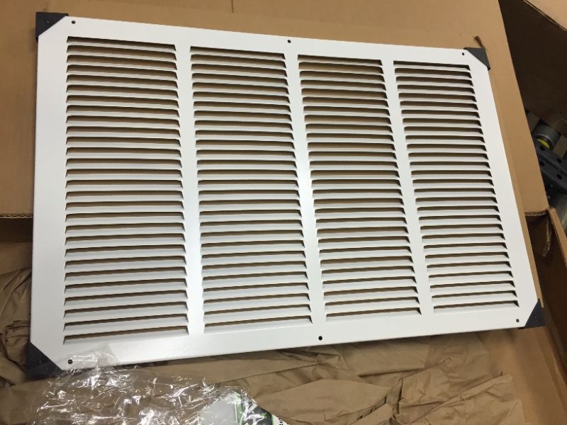 Photo 2 of 22"w X 14"h Steel Return Air Grilles - Sidewall and Ceiling - HVAC Duct Cover - White [Outer Dimensions: 23.75"w X 15.75"h]