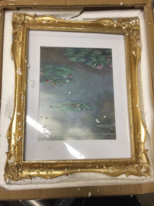 Photo 1 of ASOWIN 11 x 14 Antique Picture Frame with Corner Flower Decor for 11 x 14 or 8 x 10 Photos with White Mat,Wall Gallery Decor,Vintage Gold… Gold 11 x 14