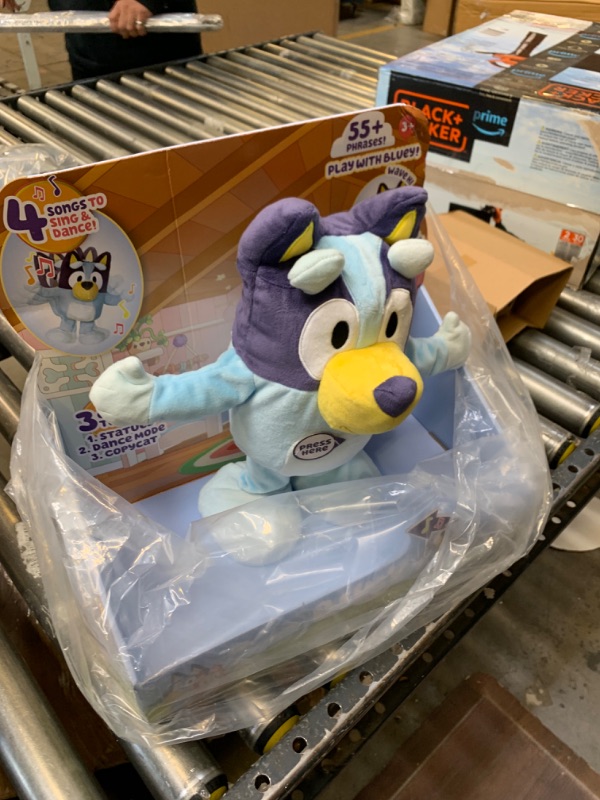 Photo 3 of Bluey Dance and Play 14" Animated Plush | Over 55 Phrases and Songs, Multicolor --- Box Packaging Damaged, Item is New
