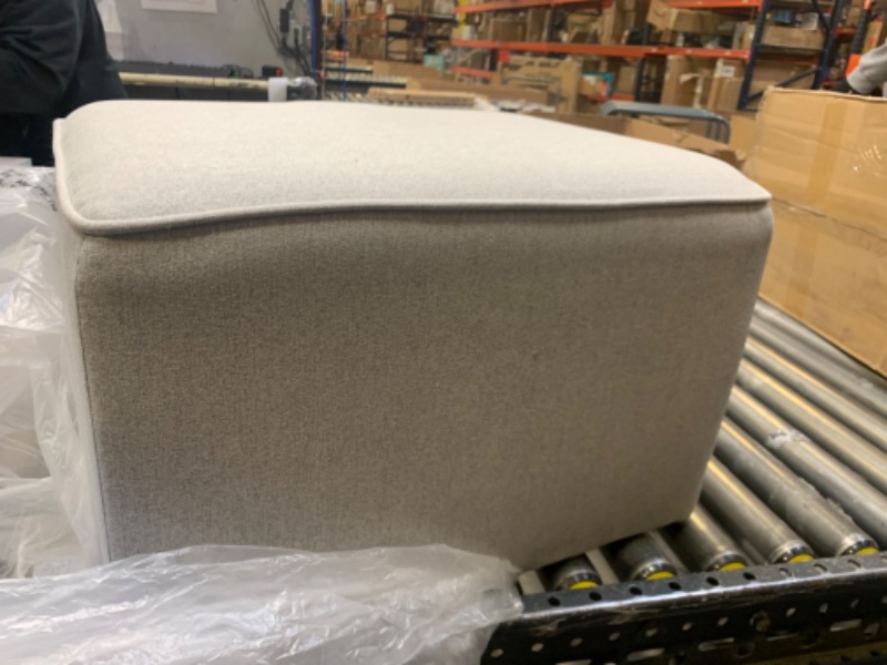 Photo 5 of Evolur Holland Upholstered Ottoman Light Grey --- Box Packaging Damaged, Minor Use
