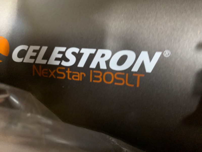 Photo 12 of Celestron - NexStar 130SLT Computerized Telescope - Compact and Portable - Newtonian Reflector Optical Design - SkyAlign Technology - Computerized Hand Control - 130mm Aperture 130 SLT Newtonian Single --- Box Packaging Damaged, Minor Use, Missing Parts
