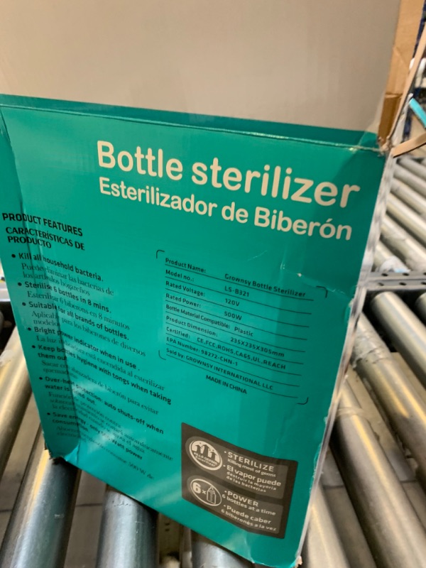 Photo 2 of Baby Bottle Sterili-zer, Bottle Steam Sterili-zer for Baby Bottles Pacifiers Breast Pumps Large Capacity and 99.99% Cleaned in 8 Mins --- Box Packaging Damaged, Minor Use
