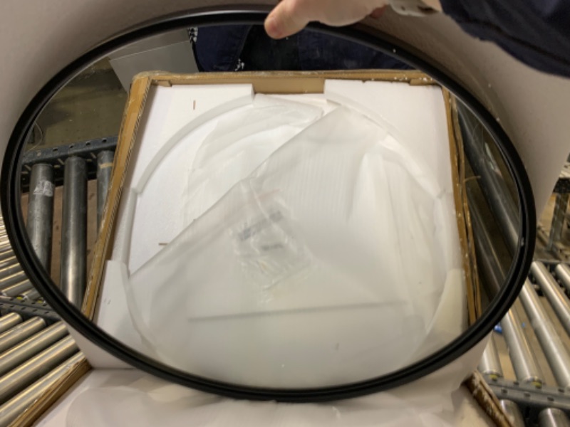 Photo 3 of 24" Round Black Frame Mirror --- Box Packaging Damaged, Item is New

