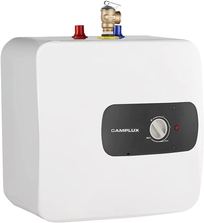 Photo 1 of Camplux Electric Water Heater 120V, 6.5 Gallons Point of Use Water Heaters, Hot Water Heater for Under Sink 1.44 kW --- Box Packaging Damaged, Minor Use, Could Not Test Item
