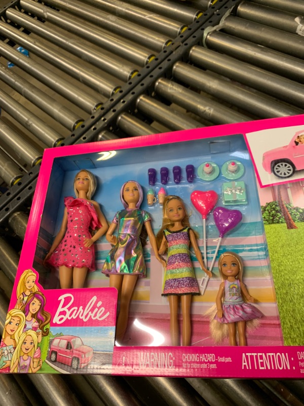 Photo 3 of Barbie Playset with 4 Sister Dolls and Limo that Opens and Expands to 2 Feet, Includes 10+ Party Accessories, Gift for Kids 3 to 7 Years Old