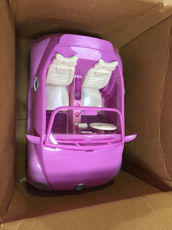 Photo 3 of Glitter Girls – Purple Convertible Car Rolling Wheels, Opening Doors, Trunk & Interior Storage – Toys, for Ages 3+, Used, Light Scratches 