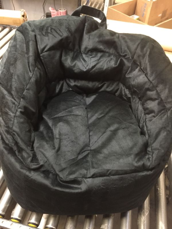Photo 2 of Big Joe Milano Kid's Bean Bag Chair, Black Smartmax