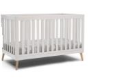 Photo 1 of Delta Children Essex 4-in-1 Convertible Baby Crib, Bianca White with Natural Legs  --- Box Packaging Damaged, Item is New
