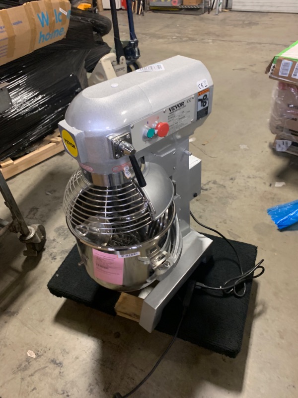 Photo 2 of VEVOR Commercial Food Mixer, 15Qt Commercial Mixer with Timing Function, 500W Stainless Steel Bowl Heavy Duty Electric Food Mixer Commercial with 3 Speeds Adjustable 113/184/341 RPM, Dough Hook Whisk Beater Included, Perfect for Bakery Pizzeria --- No Box