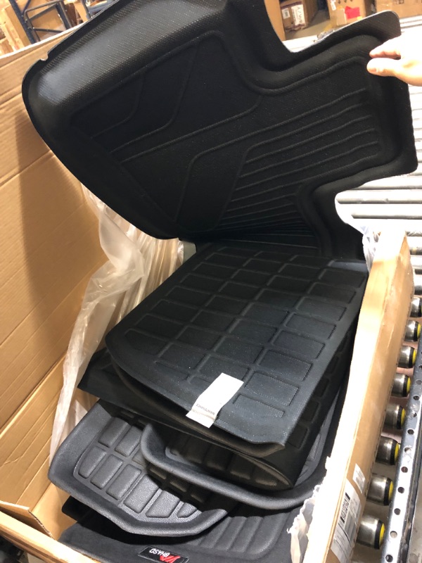 Photo 2 of BHASD Tesla Model Y Floor Mats 3D Full Set Floor Liners 6pcs Vehicle Mat for 2021 2022 2023 5 Seater Car Floor Mats Cargo Liner Trunk Mat Interior Accessories, Waterproof Odorless TPE XPE Material Full Set?6 pcs?